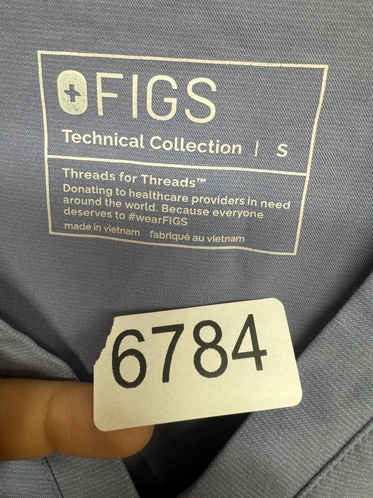 Figs Womens Scrubs Top Technical Shirt Blue Size Small