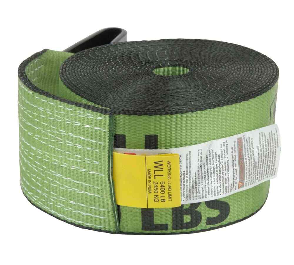 (10 Pack) 4" x 30' Winch Strap with Flat Hook - Green Flatbed Tie Down