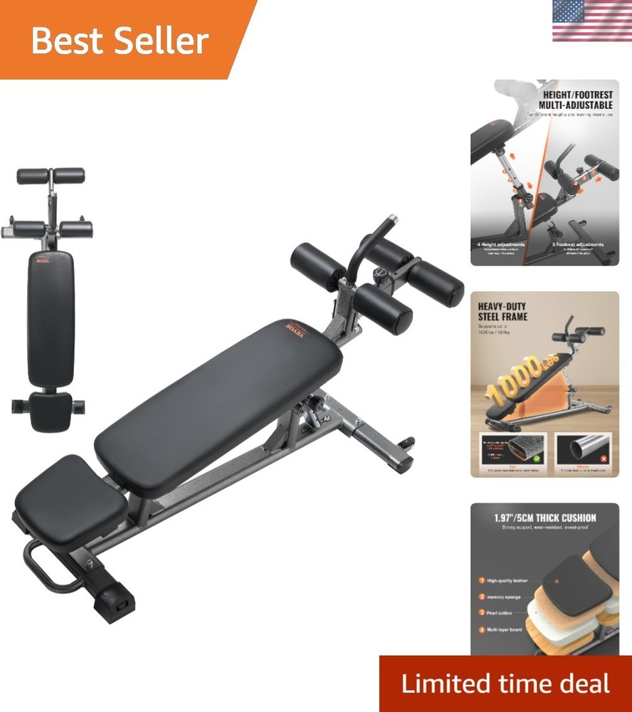 Multi-Functional Sit Up Bench with 1000 Lbs Capacity – Perfect for Home Training