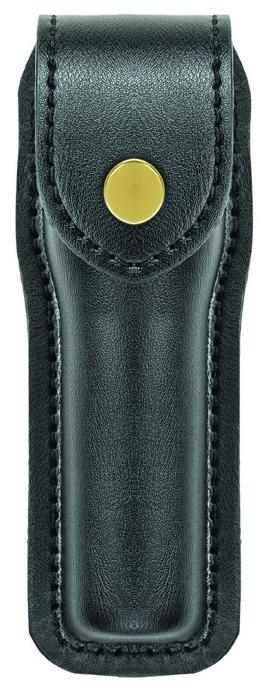 HERO'S PRIDE 1468PG AIR TEK Large Flashlight Case PLAIN BLACK BRASS SNAP