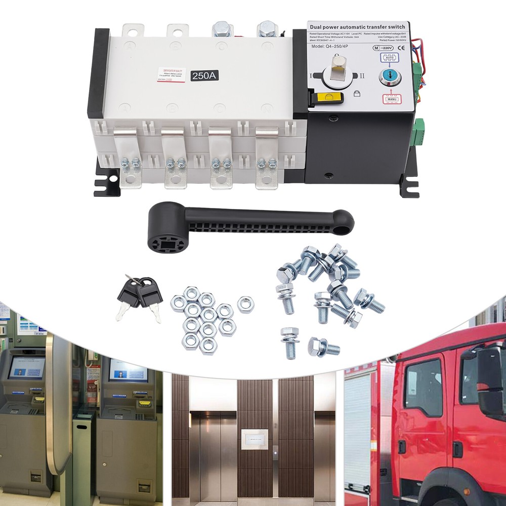 ATS 4P Dual Power Automatic Transfer Switch Grid to AC Generator PC Level Device