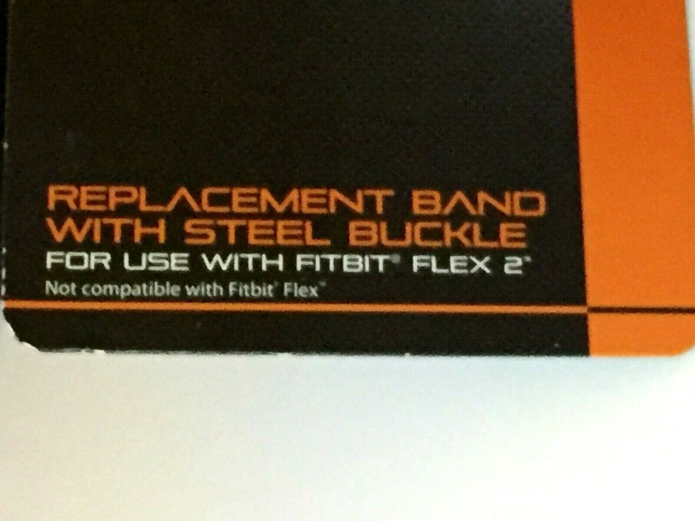 Solid Black Blackweb REPLACEMENT Fitbit Flex 2 Band with Silver Steel Buckle