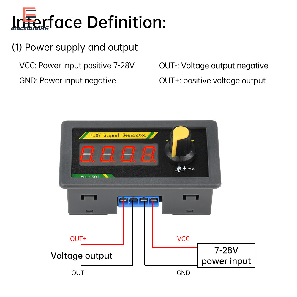 DC 7-28V 4-Digit Voltage/Current Signal Generator Simulator PLC Analog Control