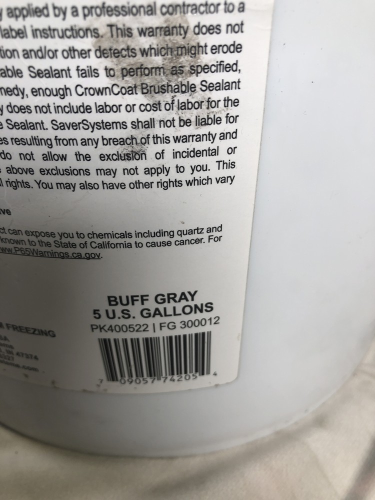 CrownCoat Brushable Sealant (5 Gallon, Buff Gray)