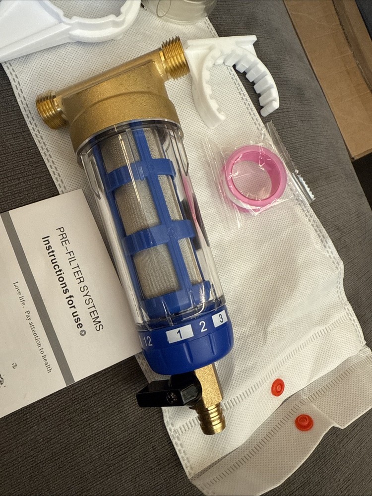 Water Pre-Filter Sediment Filter 40 Micron Reusable Spin Down Sediment System