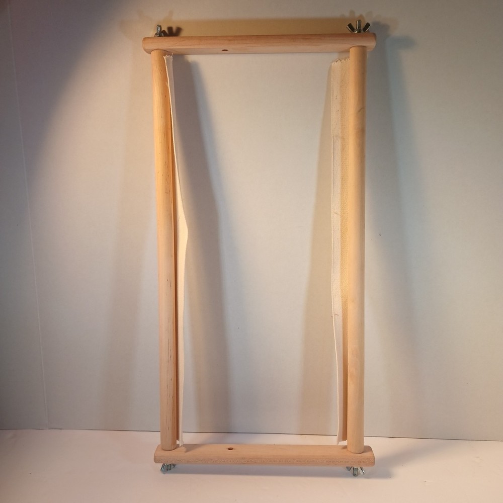 Needlepoint Stitchery Frame 9" x 18" Wooden Scroll Embroidery