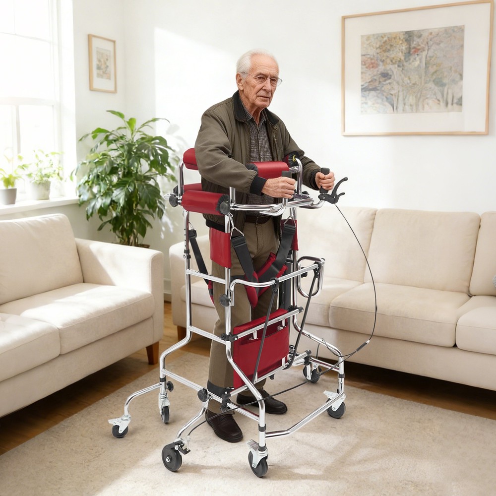 Adult Standing Walker, 8-Wheels Walking Aid for man Adjustable Height & Width
