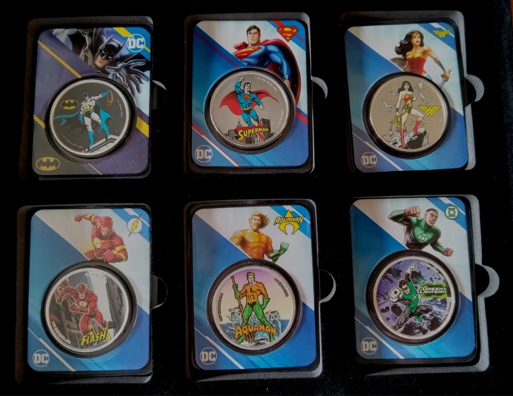 (Original 6 Set) DC Comics $5 1 oz Pure Silver Colorized Coin with TEP – Samoa