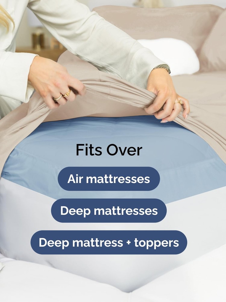 Extra Deep Twin Fitted Sheet - Hotel Luxury Single Fitted Sheet Only - Easily...