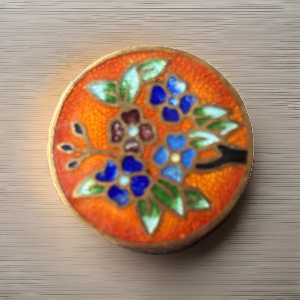 Mini Vintage Hinged Cloisonné Trinket Box
