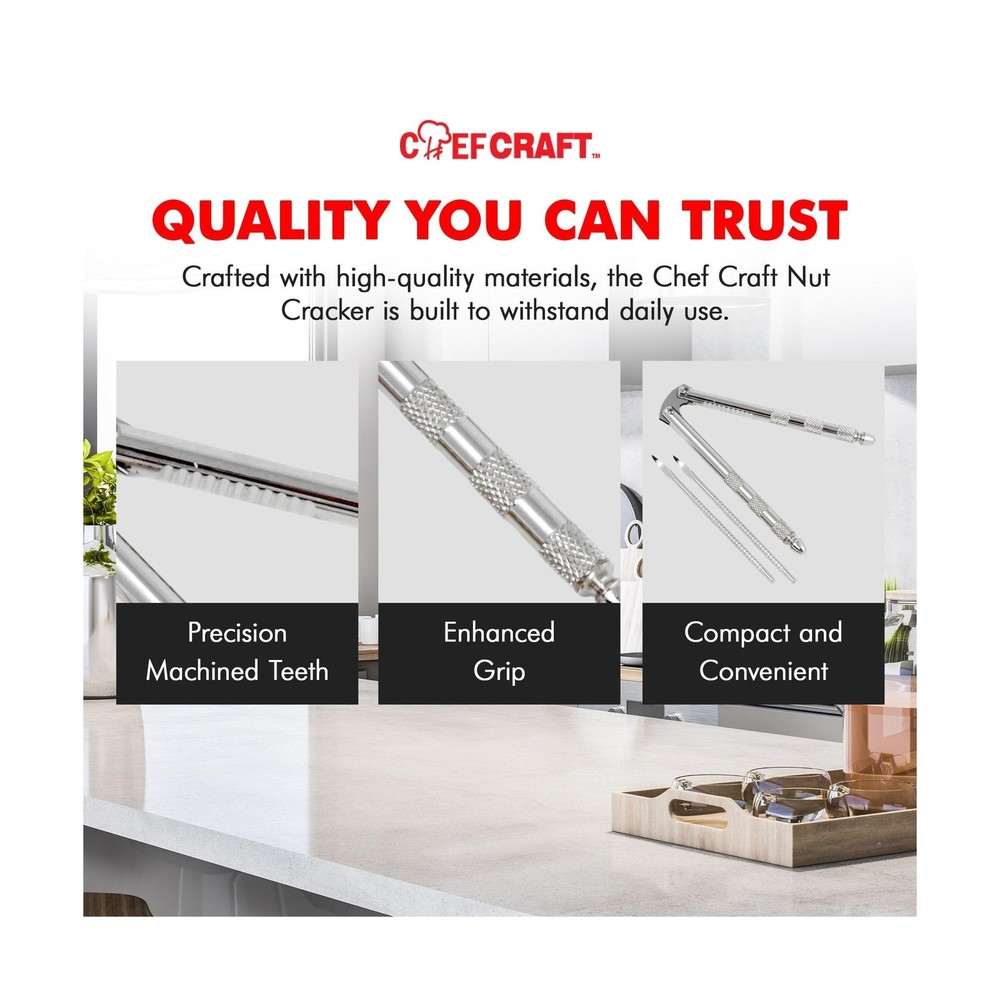 Nut Cracker with Picks 6.75 Inch Stainless Steel Shell Cracker Tool