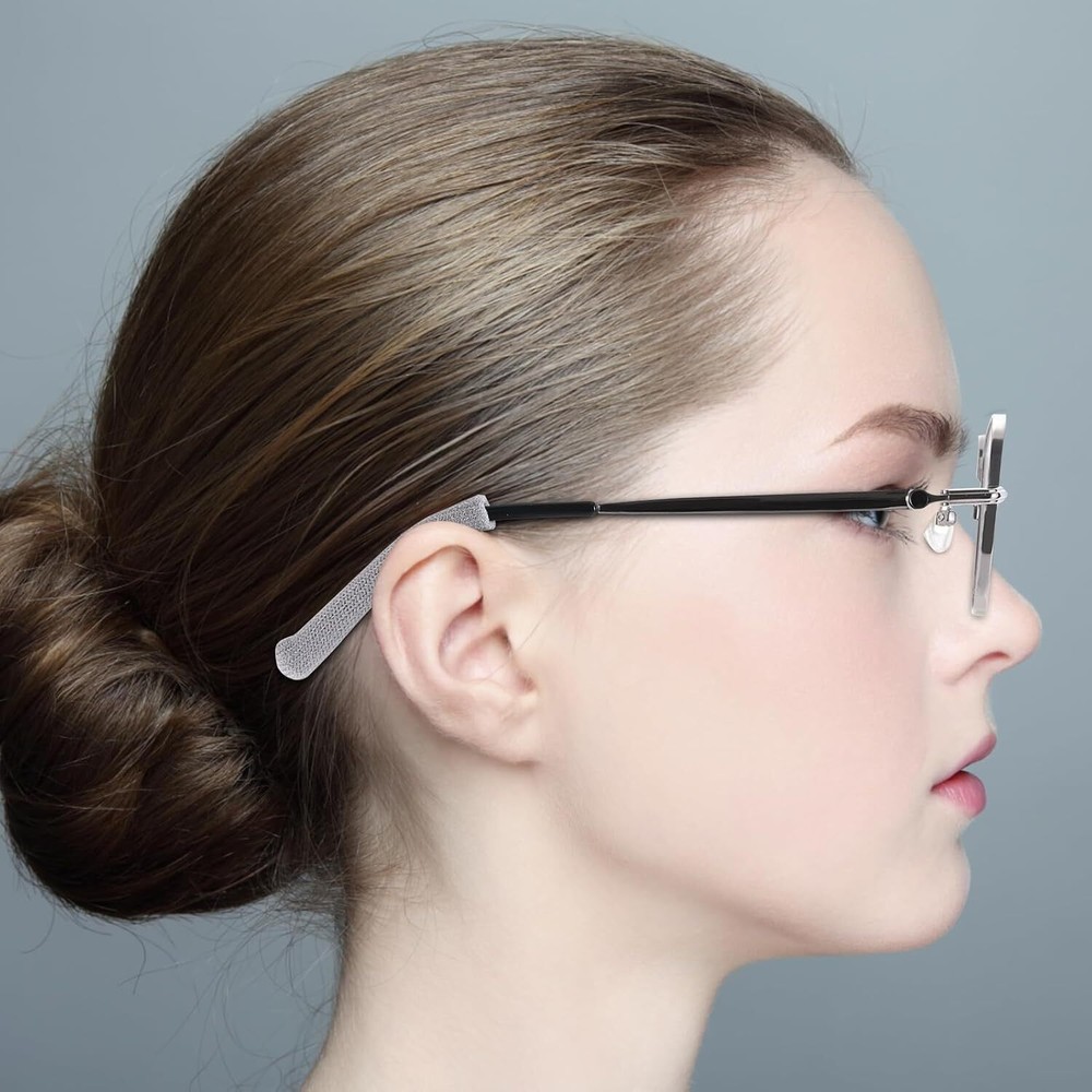 4× Antislip Elastic Comfort Eyeglasses Temple Tips Sleeve Microstructured Fabric