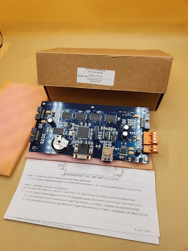 Galaxy Control Systems 20-0635-30  635 CPU Central Processing Unit Rev E New