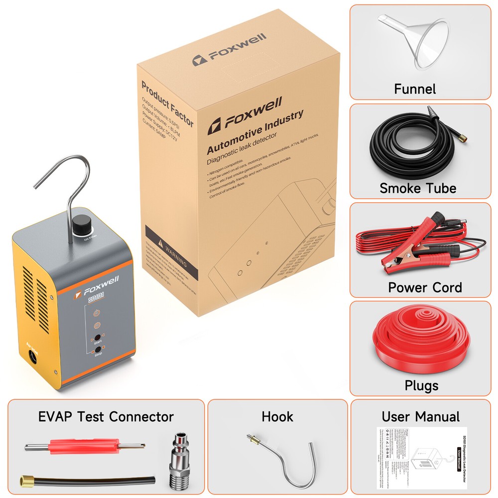 FOXWELL SD101 Auto Smoke Detector EVAP System Leakage Analyzer Tester Machine