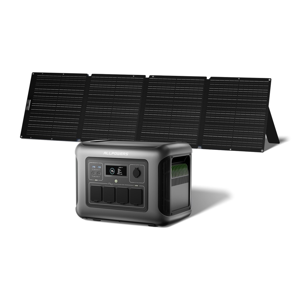 ALLPOWERS 1600W Portable Power Station Solar Generator AC DC + Solar Panel Kits