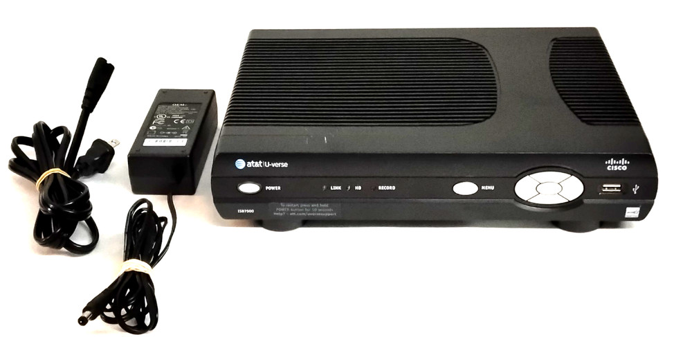 ATT U-Verse Cisco ISB7500 Internet Protocol Set Top Basic Box & Power Cord