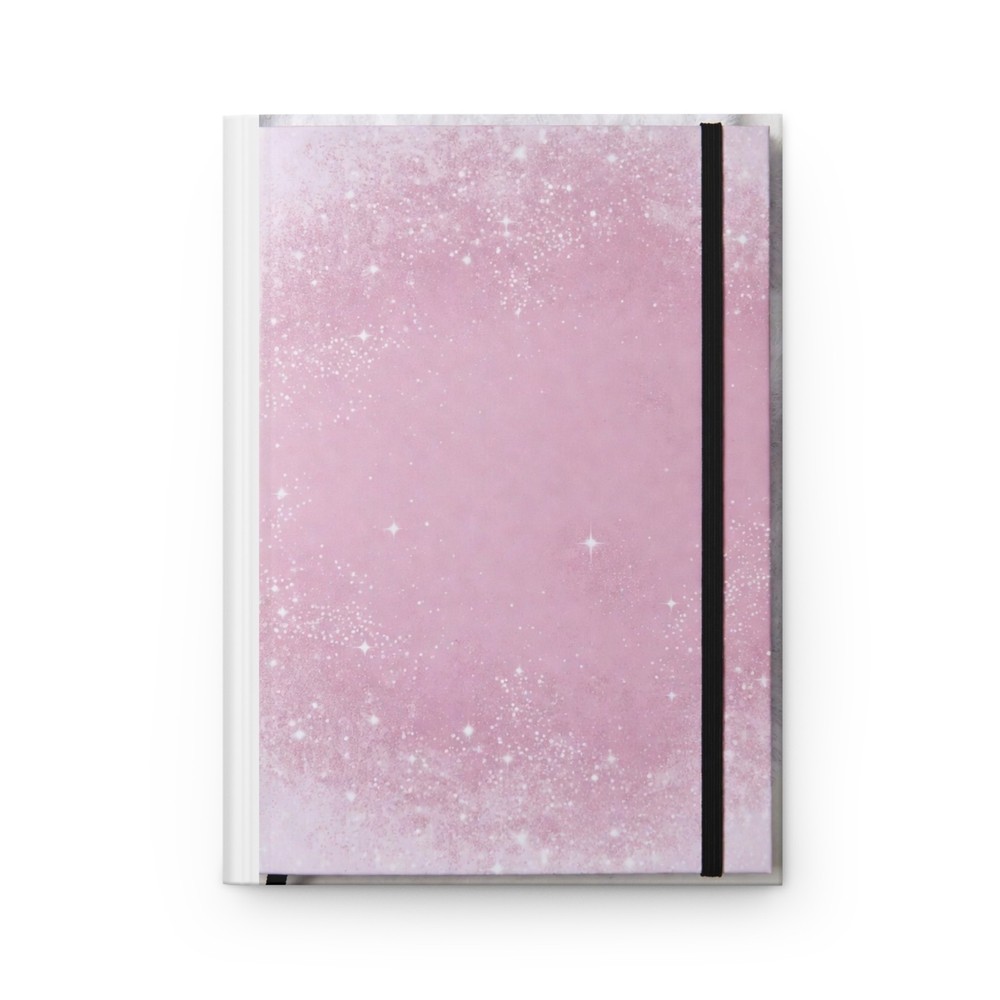 Pink Sparkle Galaxy Hardcover Journal | Starry Pastel Notebook