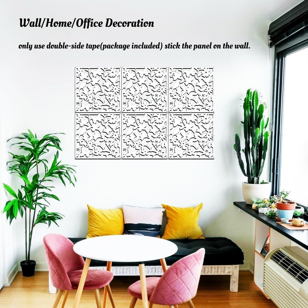 Hanging Room Divider Panel, 12 Pieces White Screen Panels Solid Board Cut Roo...