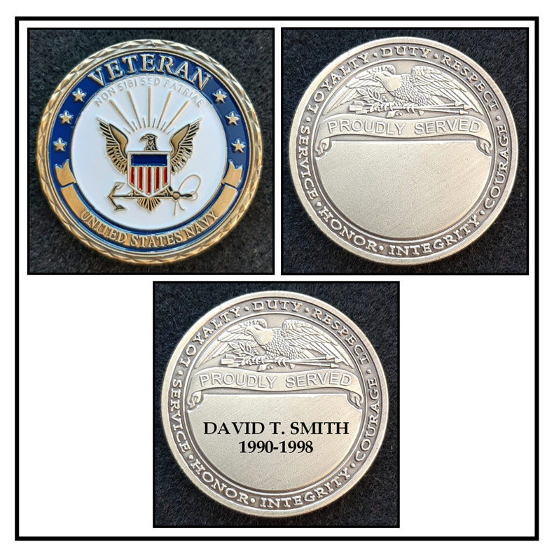 Challenge Coin: Veteran - Navy (Engraving Available)