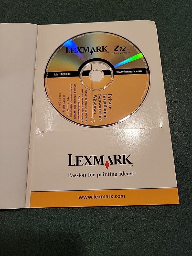 LEXMARK Z12 Color Jet printer Users Guide & Software CD