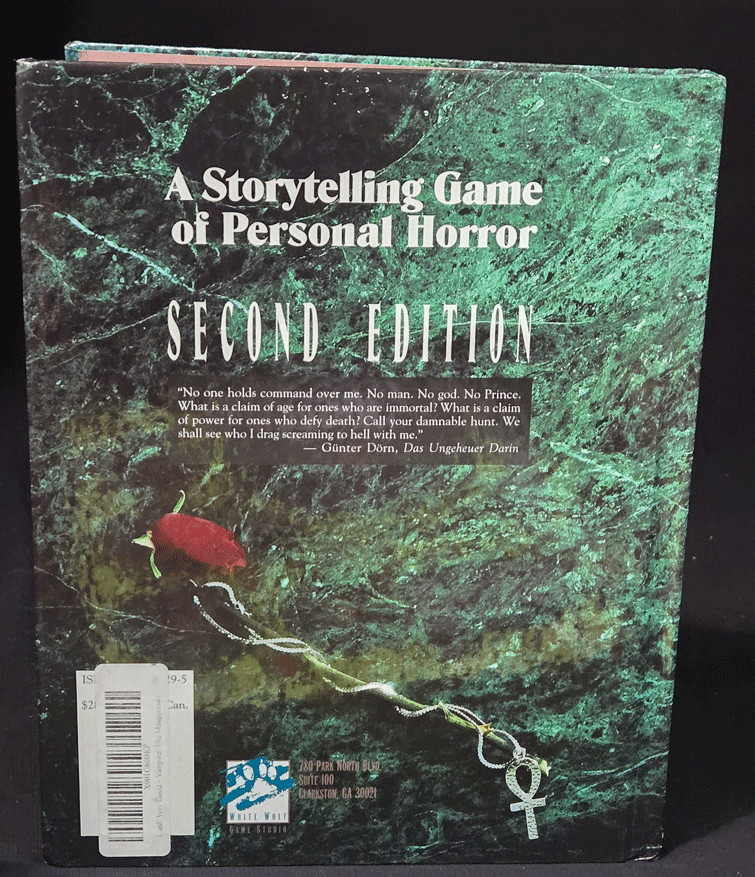 1992 White Wolf Vampire The Masquerade Second Edition RPG Story Telling Game