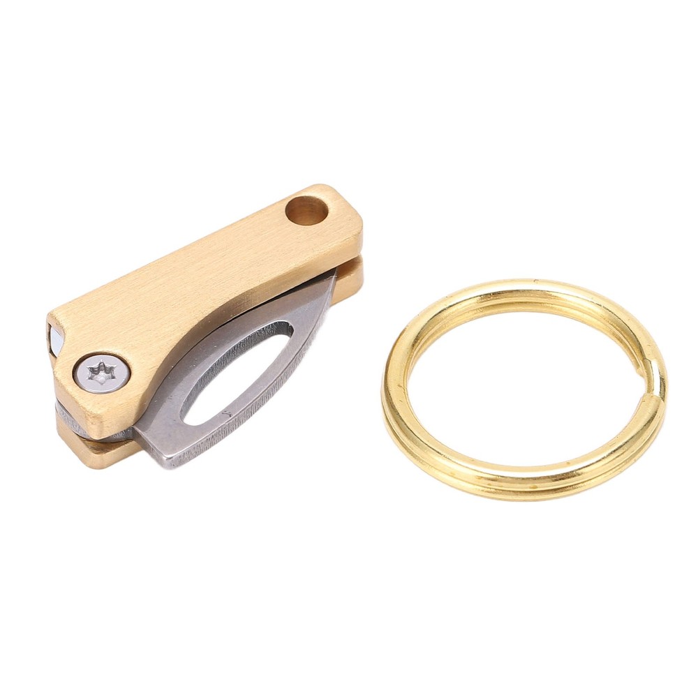 Brass Mini Knife Foldable Multifunction Keychain Tiny Knife For Package Openning