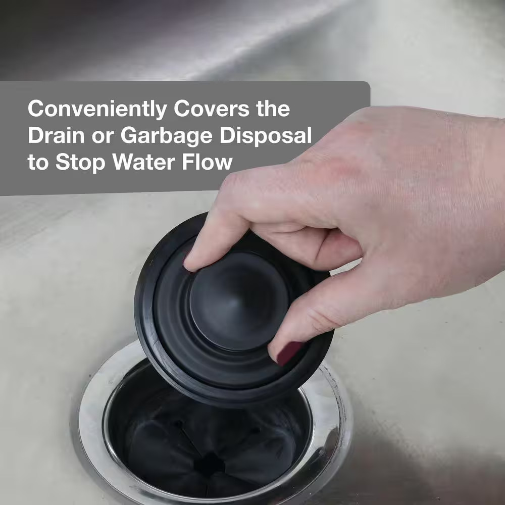 Kitchen Garbage Disposal Drain Stopper in Matte Black
