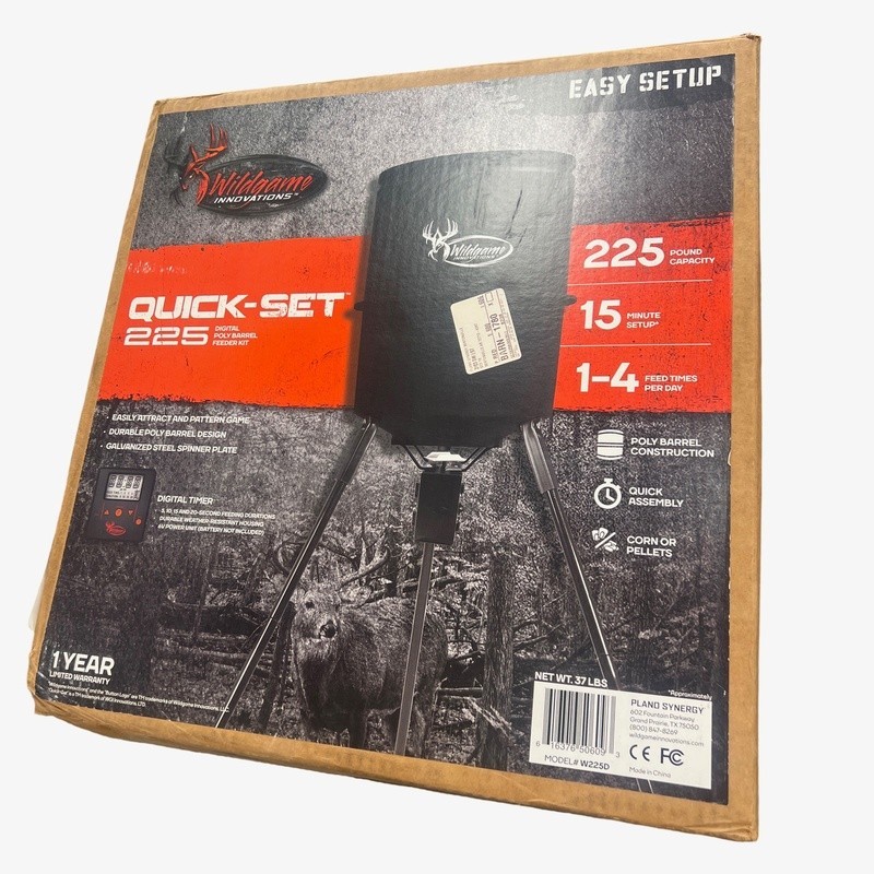 Automatic Quick Set Spin-Cast Wildlife Feeder 225lbs Varmint Guard UV Resistant