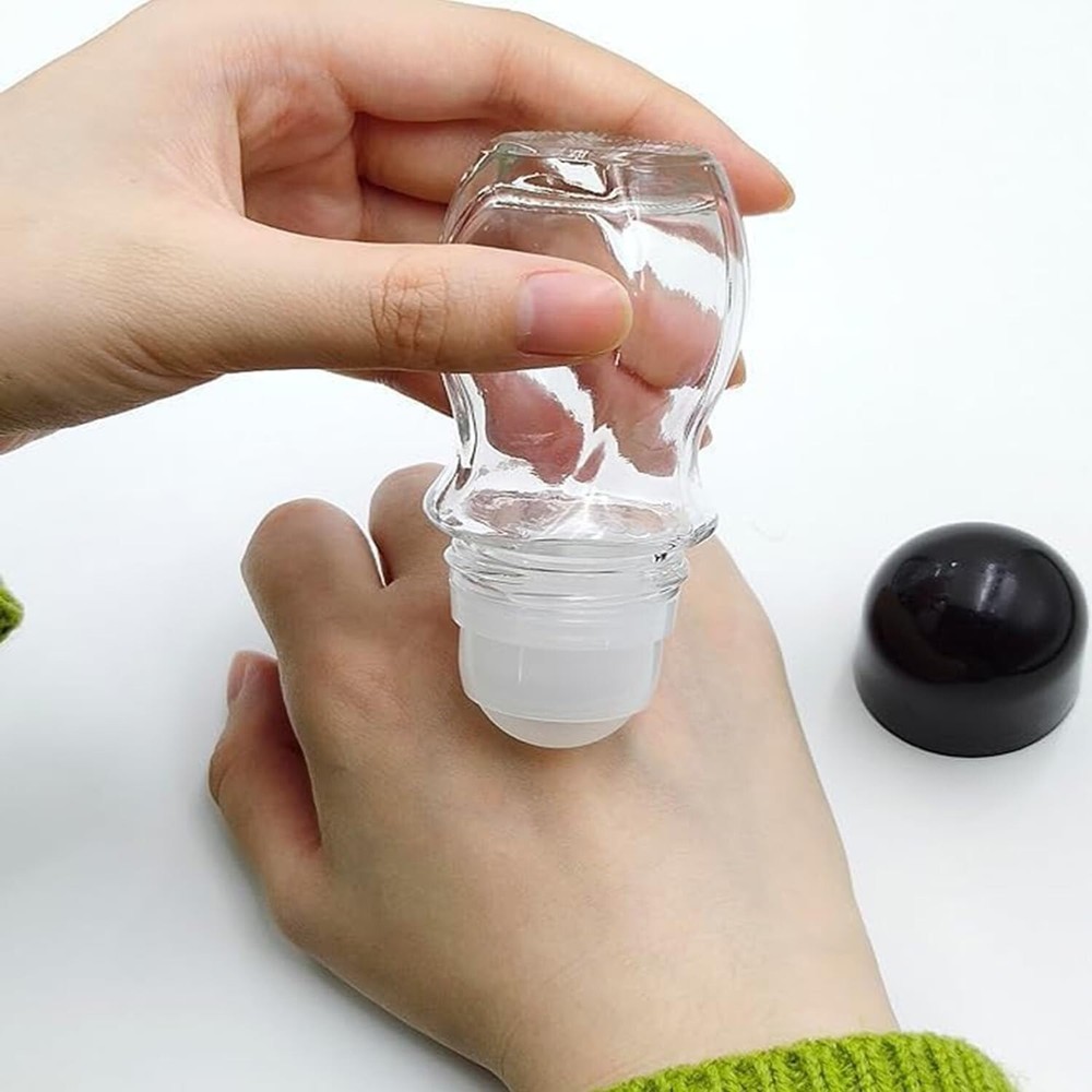 50 ML Red Deodorant Roller Bottle Empty,Glass Roller Bottles Deodorant,Roller...