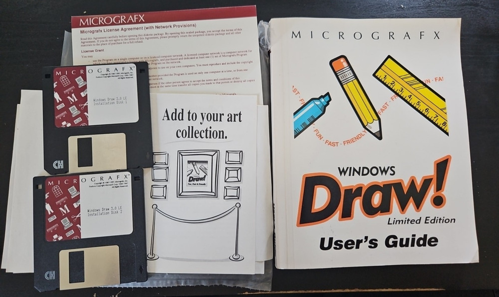 Microsoft Windows Micrografx DRAW Limited Edition 3.0 LE 3.5 " Floppy NOS