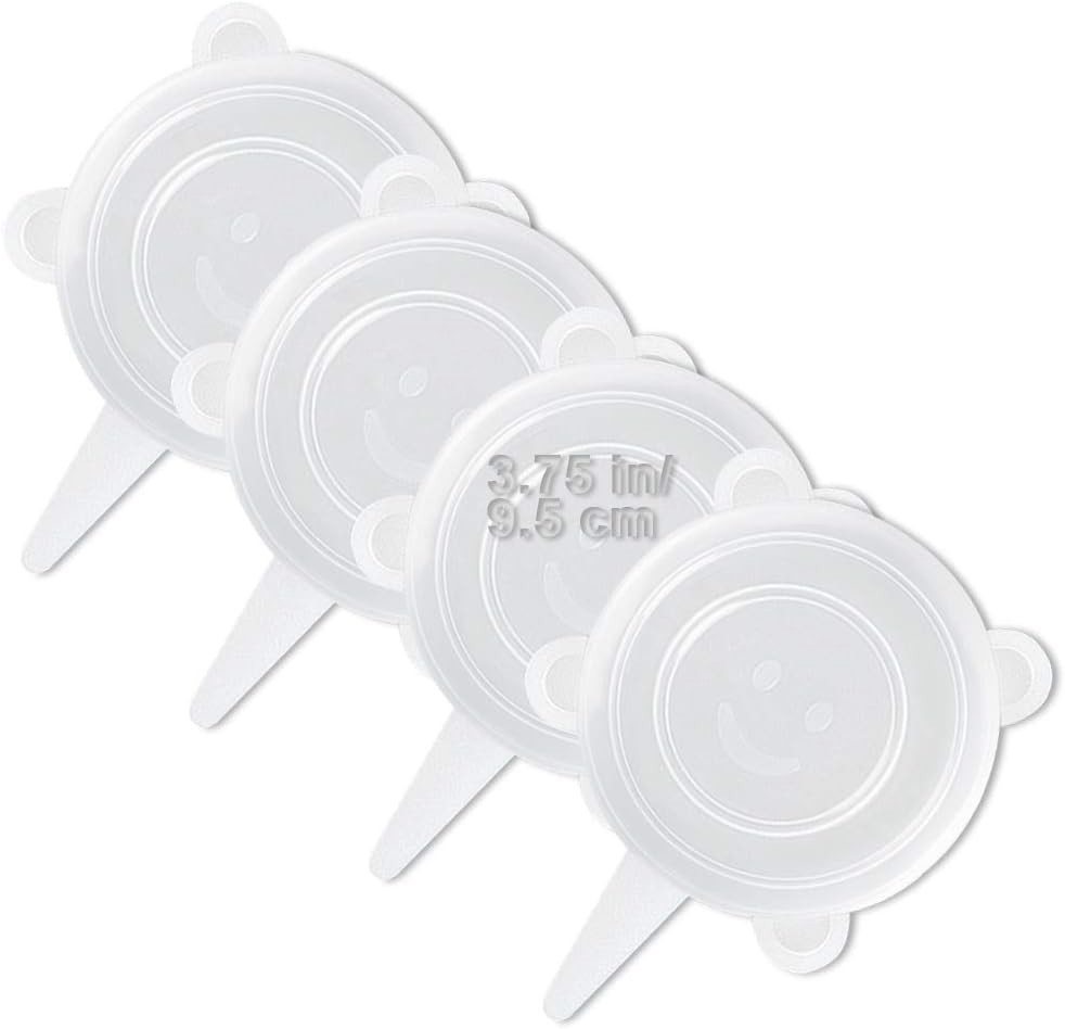 4 Pack Same Size Silicone Stretch Lids, Thicker Reusable Sturdy Silicone Cont...