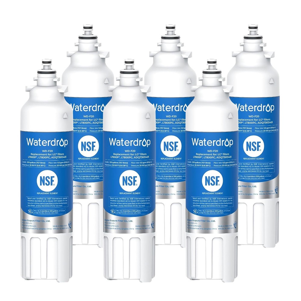 Waterdrop ADQ73613401 Refrigerator Water Filter, Replacement for LG® LT800P®