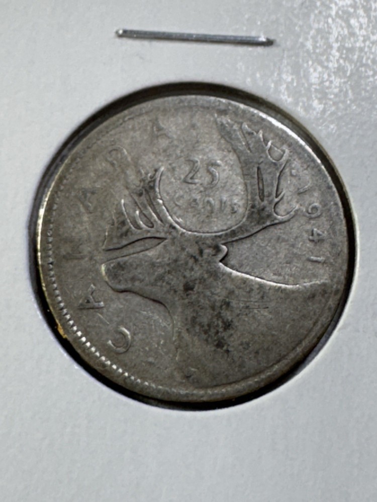 1941 Canada 25 Cents Silver Coin