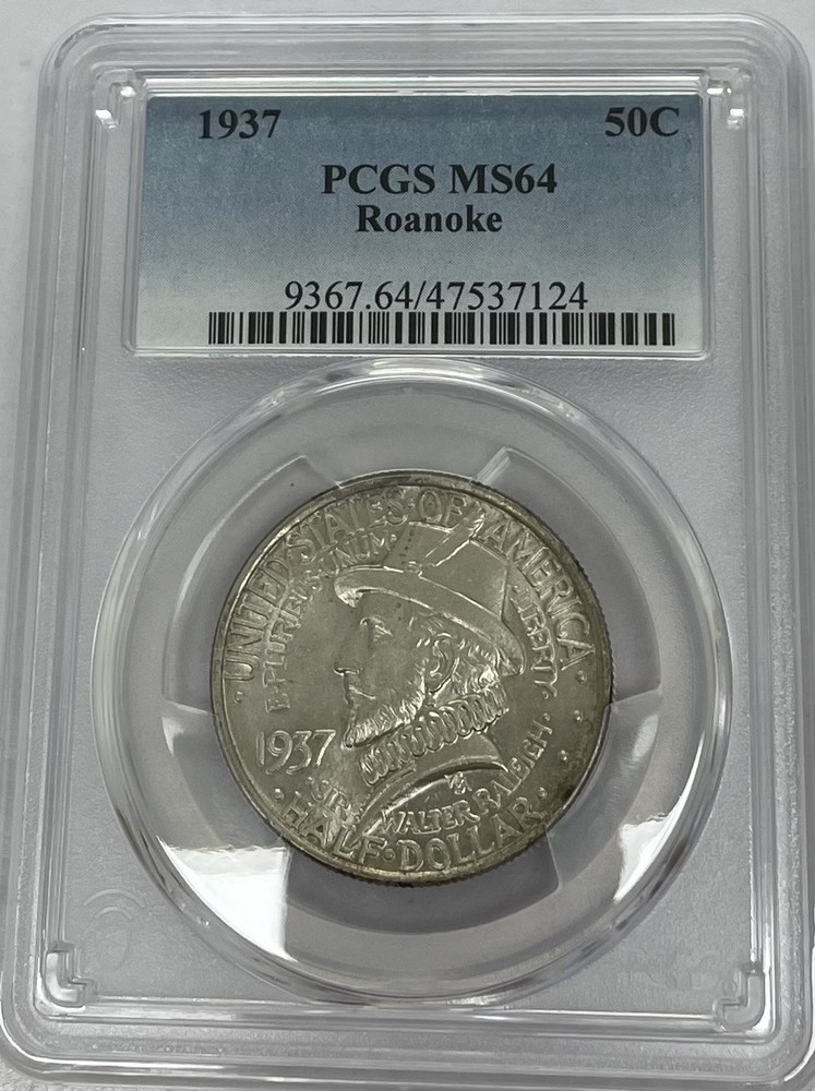 1937 Roanoke Commemorative Silver Half Dollar PCGS MS64