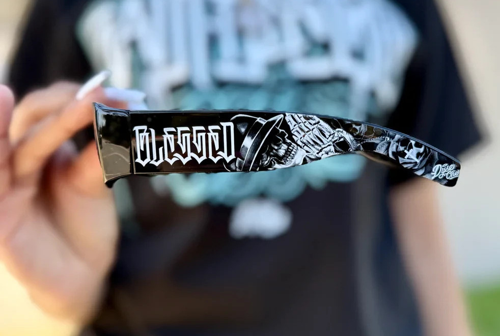 Dyse Locs Rectangular Lowrider Biker Flat Top Frame Blessed Sunglasses