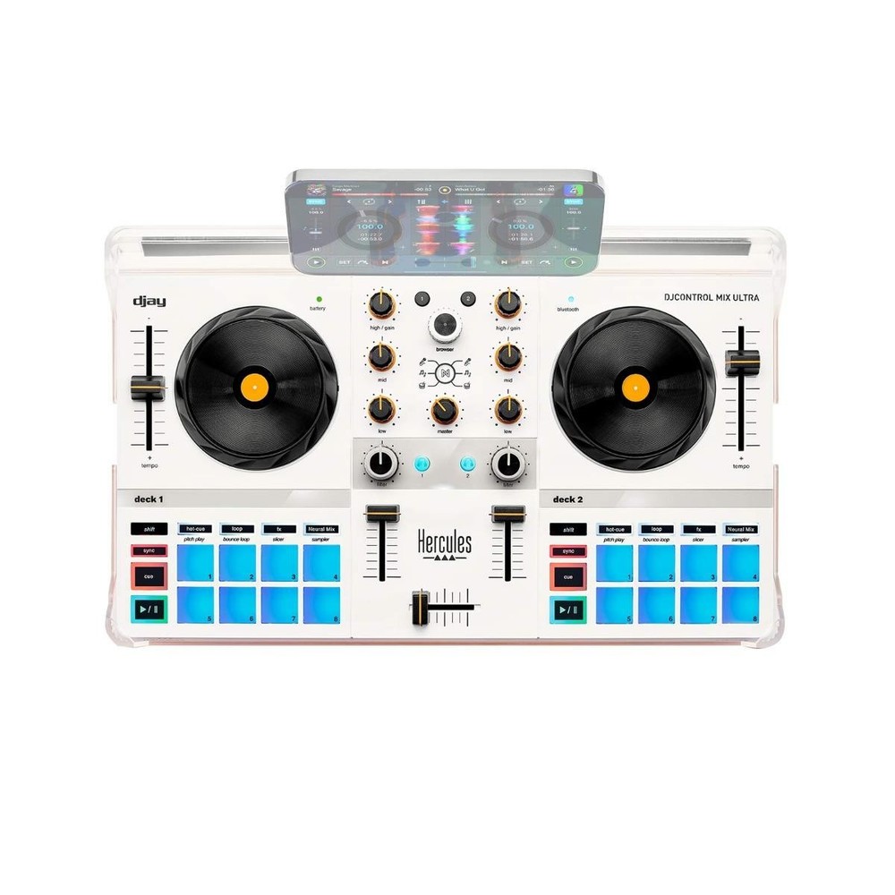 Hercules DJControl Mix Ultra Compact 2 Deck Battery Powered DJ Controller Mixer