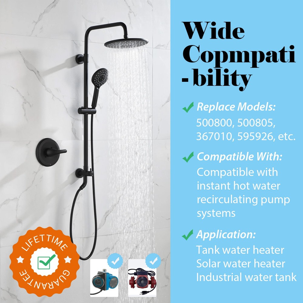 Adjustable Temperature Bypass Sensor Valve Kit for Instant Hot Water Recirculati