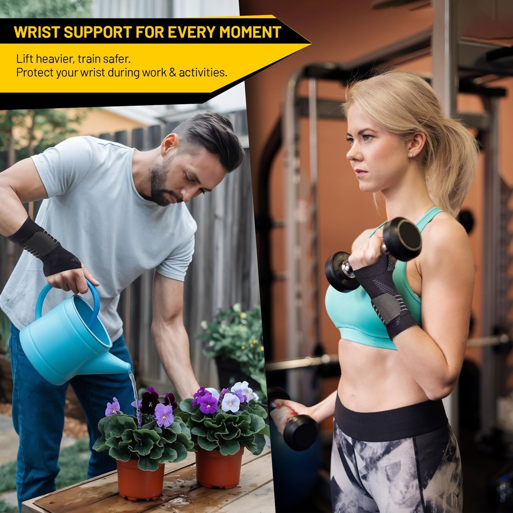 invera Adjustable Wrist Support Brace, Compression Sleeve, Unisex Large
