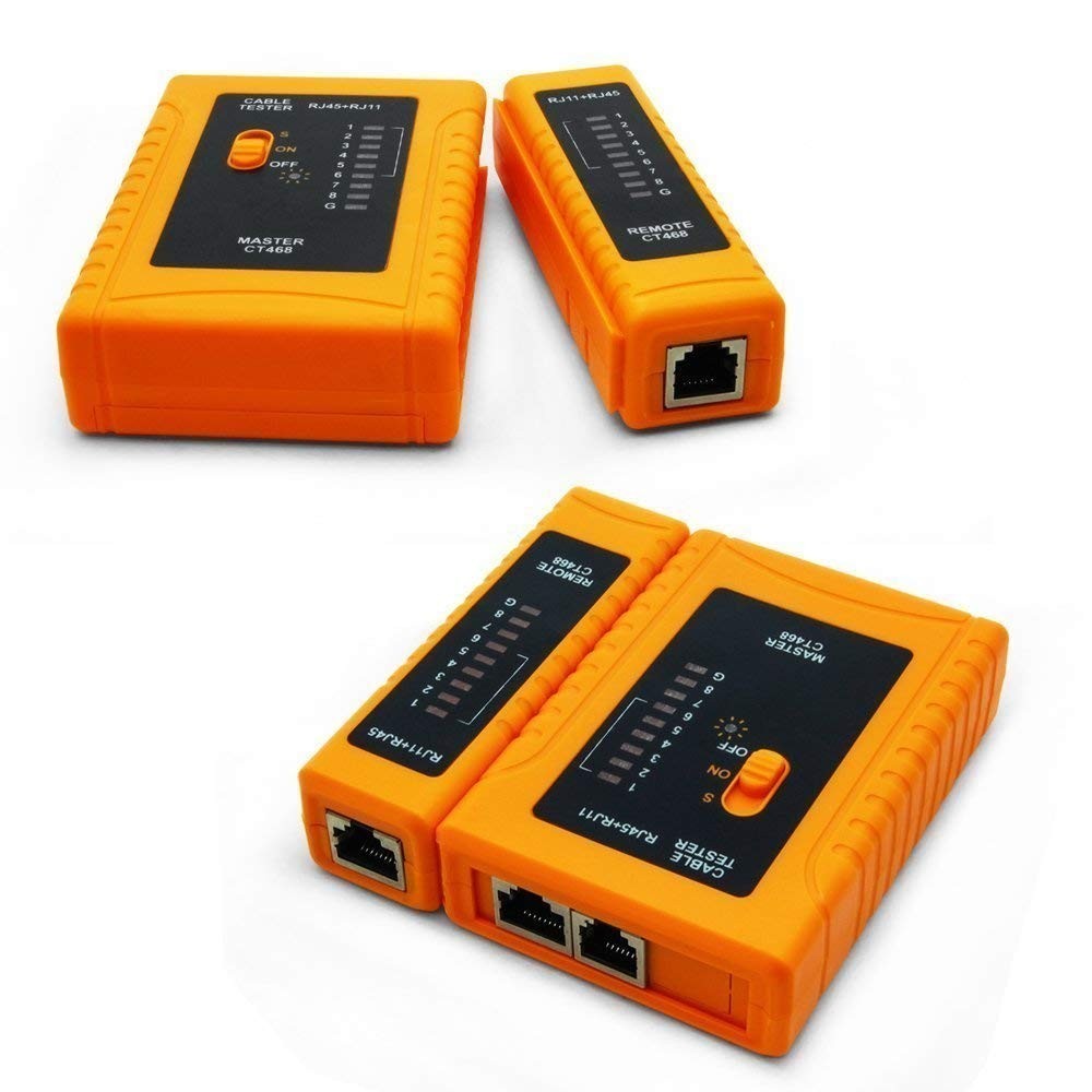 RJ45/RJ11 Network Cable Tester - Compact Design with Automated Testing Features