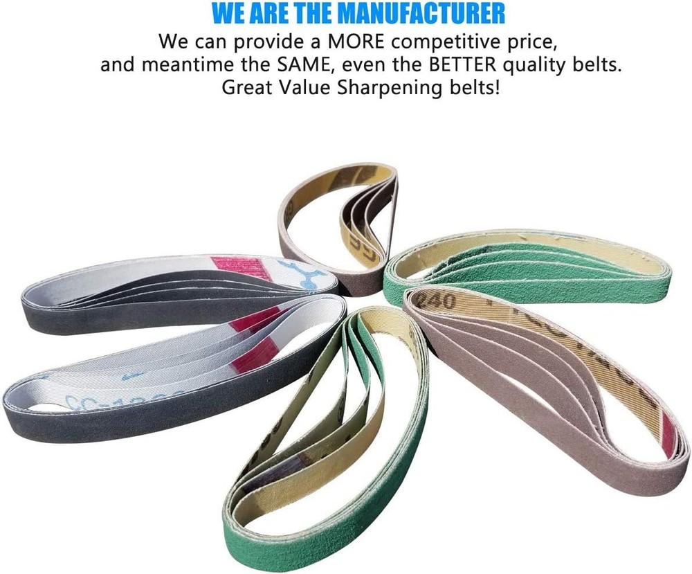 24 Pcs 1/2" X 10" Replacement Belt Kit for Work Sharp Combo Kni fe Sharpener (Mo