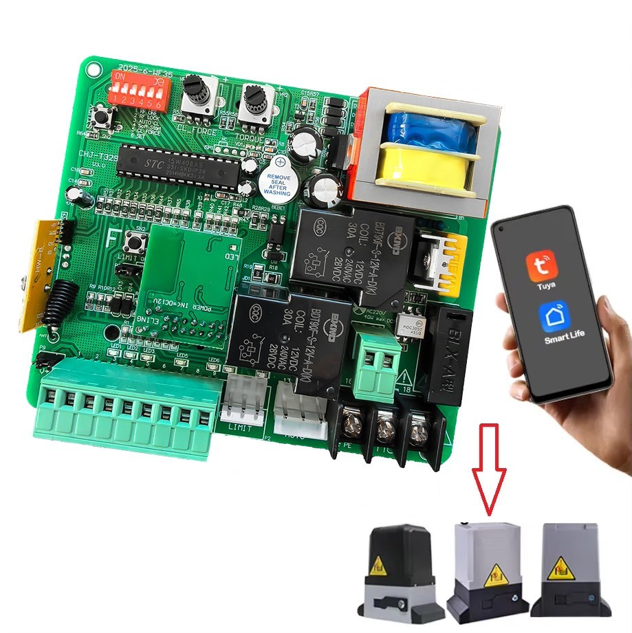 Control Board For AC Sliding Gate Opener Electronic Main Replacement PCB Circuit