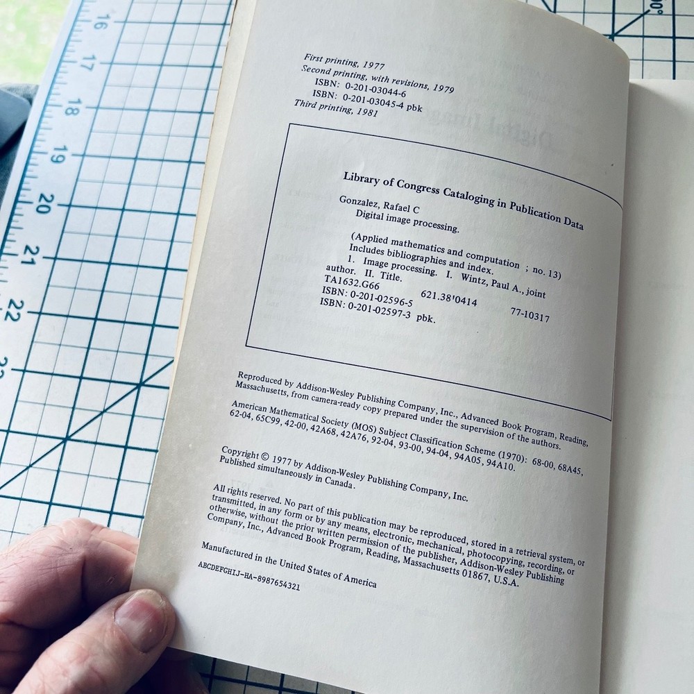 Digital Image Processing Gonzalez Wintz 1977 Vintage Digital Computers Computing