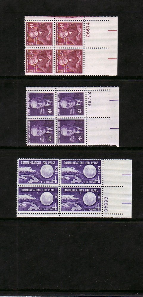 1960 COMMEMORATIVE PLATE BLOCK YEAR SET. (35) DIFFERENT. SCV $35