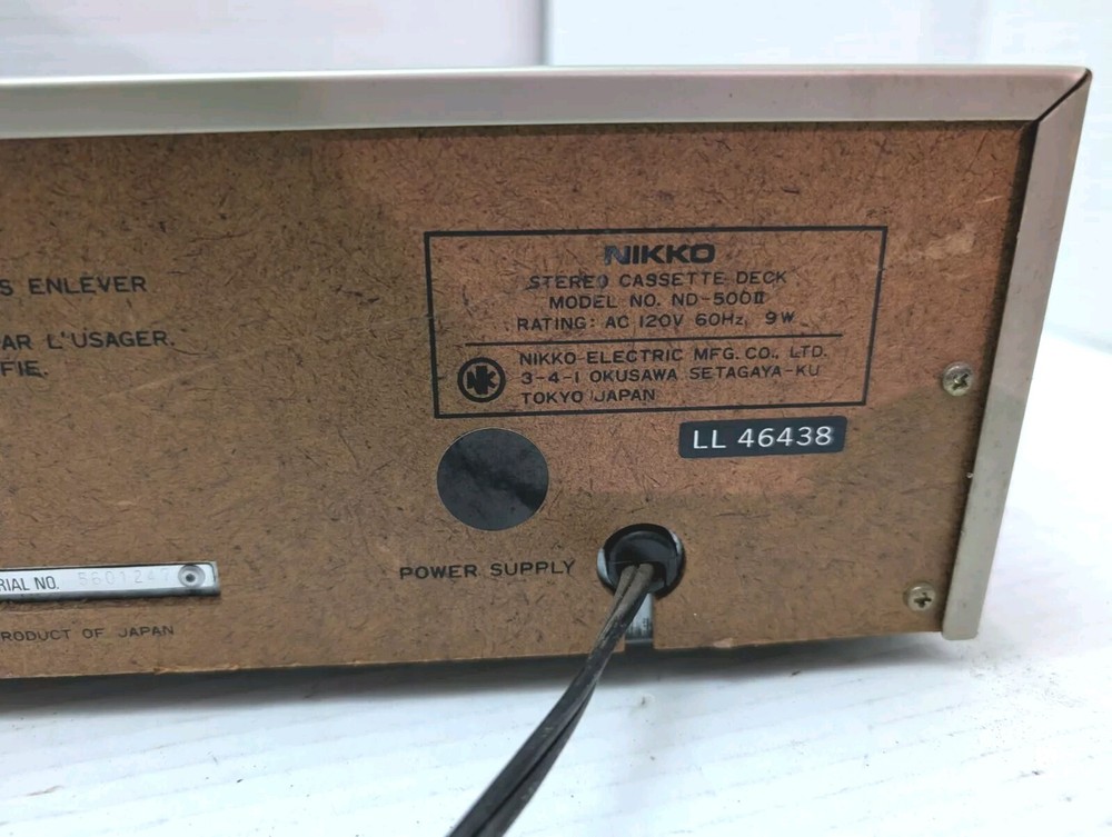 Rare NIKKO ND-500ii Vintage Cassette Deck (1981-84) *Fully Functional*