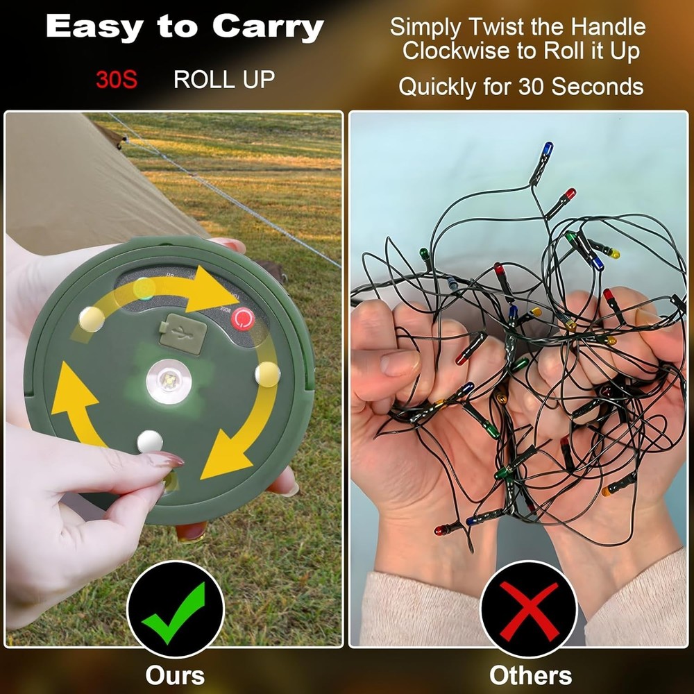 Versatile Waterproof Camping Light String - USB Rechargeable & Remote Operated