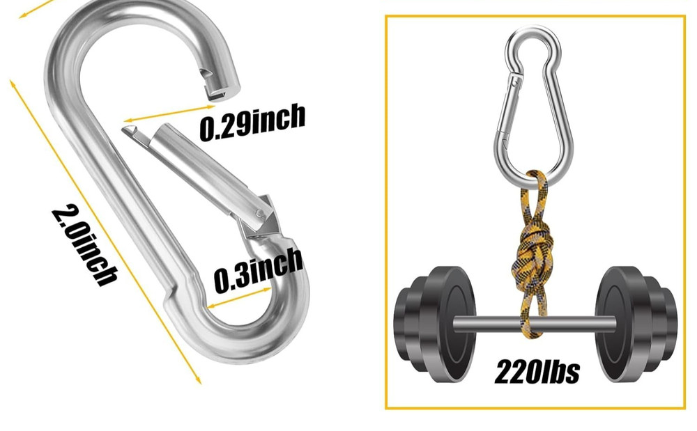 3/16" Galvanized Steel Snap Clips (200 Pack) - 220lb Capacity Quick Link