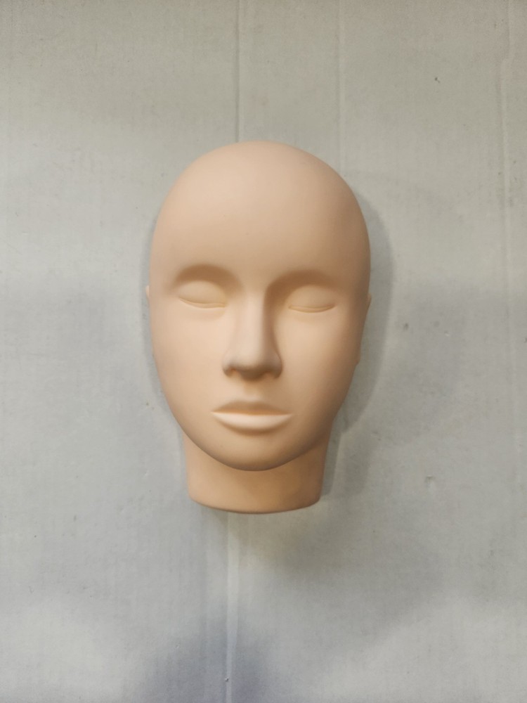 Pro Training Cosmetology Mannequin Doll Face Flat Head Practice Face Used