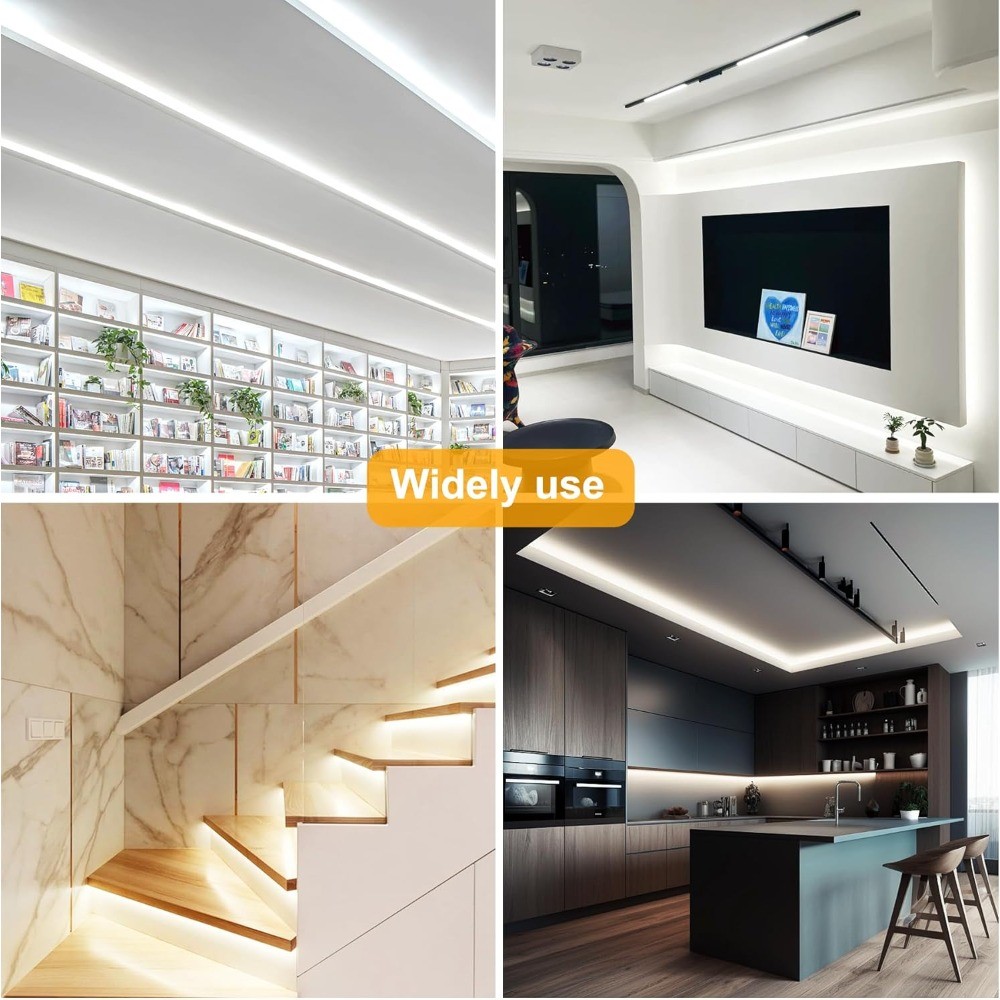 COB LED Strip Lights 65ft, 6000K Cool White, 24V Dimmable, App & Remote Control