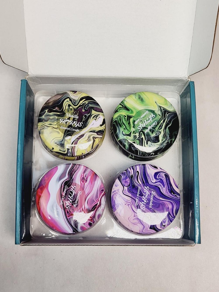 Hithy's Scented Soy Candles Pack of 4 - Complete, Multicolor