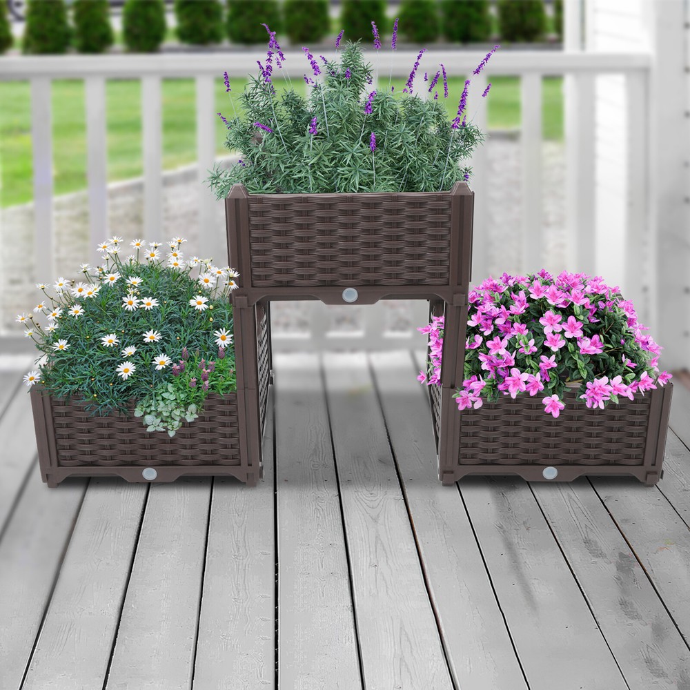 Plastic Planter Raised Bed Elevated Planter 5.91" Garden Box Raised Garden Bed